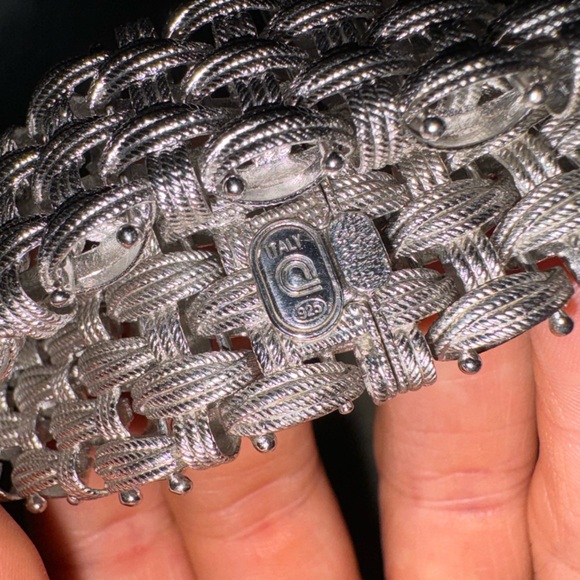 Vintage woven Italian sterling silver bracelet - Picture 2 of 9